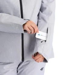 4F, Kudn001 Ski-jas Dames Cold Light Melange Grijs -Cmp Ski-uitrusting Winkel 4f kudn001 aa jas gevoerd dames cold light melange grijs 224fxxx101v1 BI 08