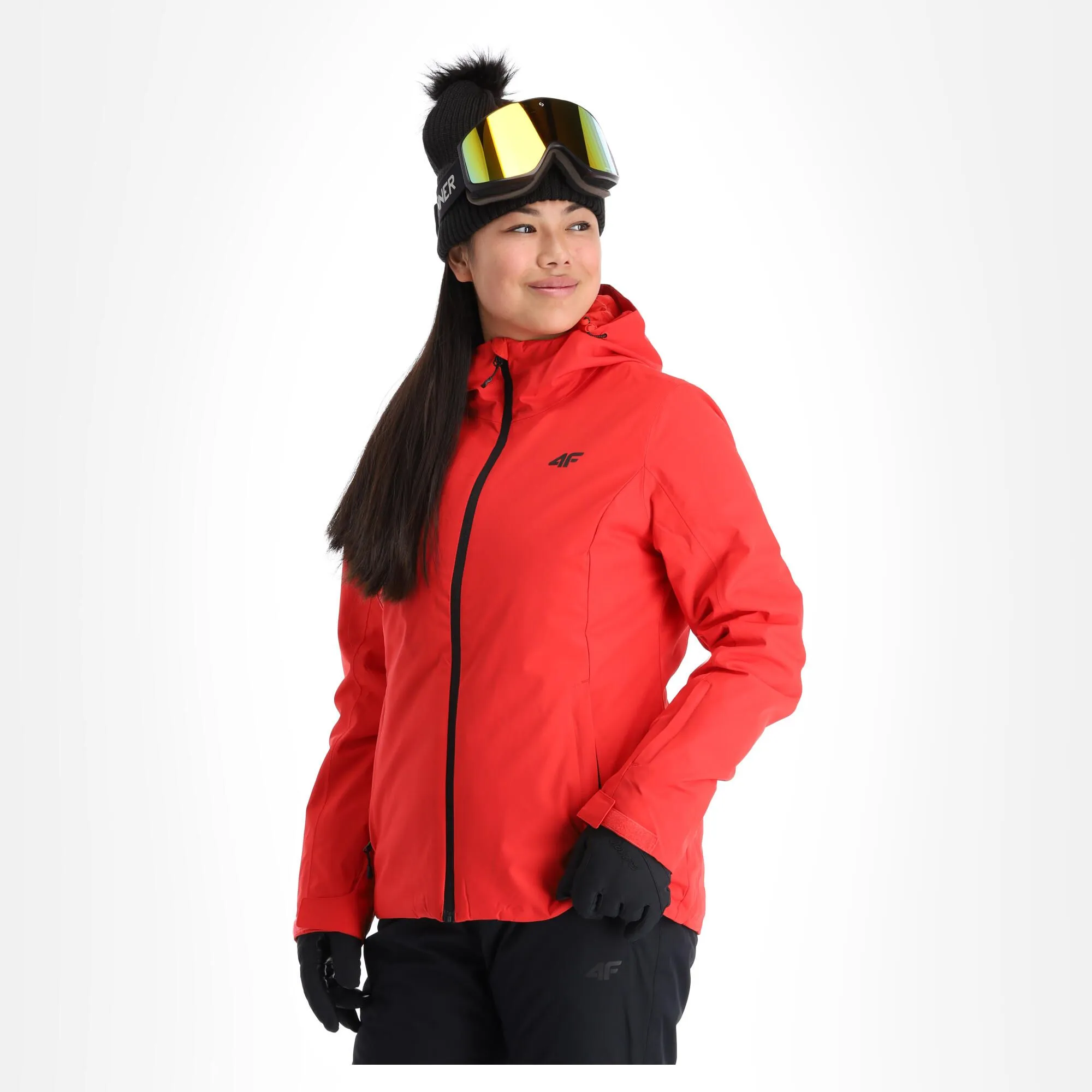 4F, Kudn001 Ski-jas Dames Rood 3 4F, Kudn001 Ski-jas Dames Rood - Afbeelding 3