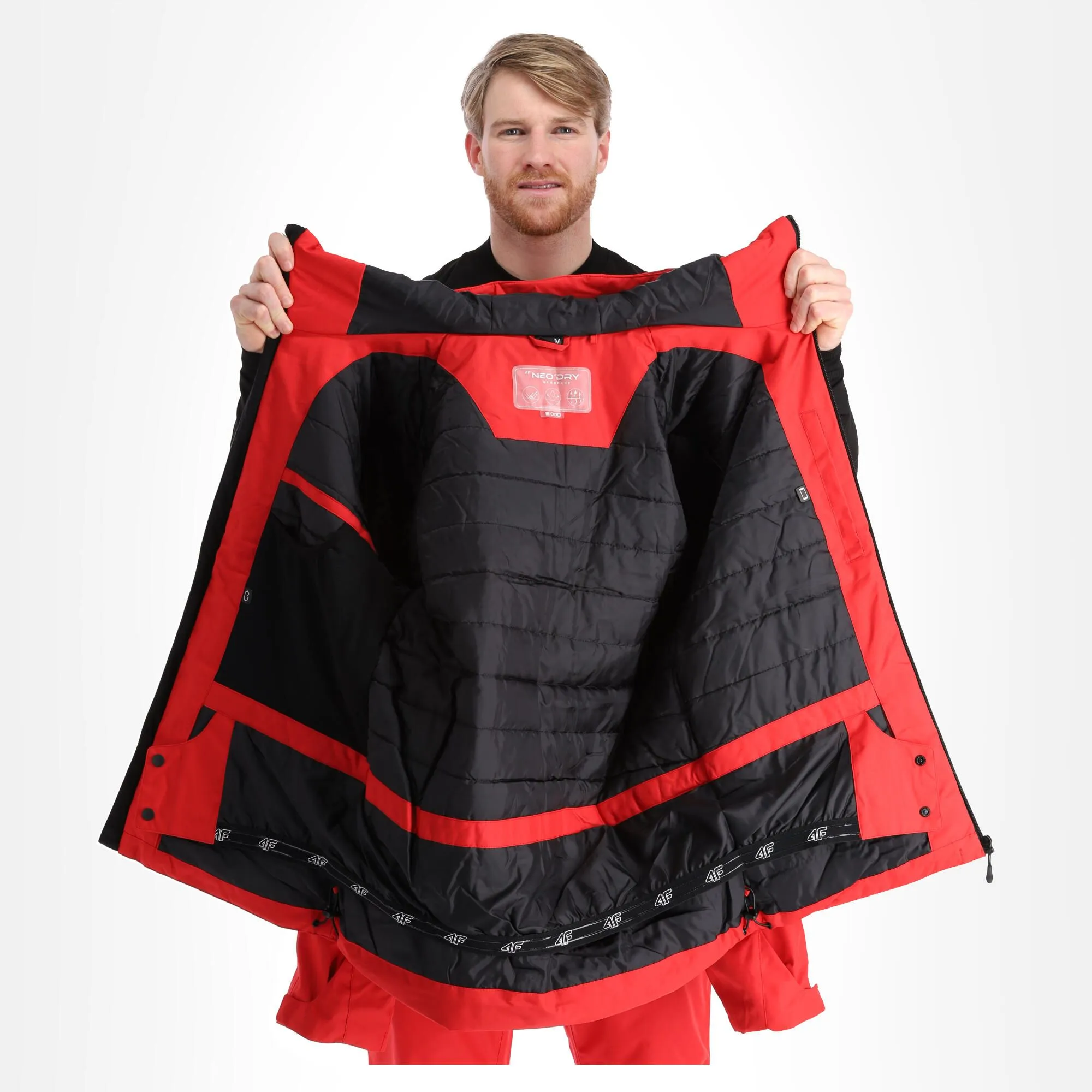4F, Kumn001 Ski-jas Heren Rood 5 4F, Kumn001 Ski-jas Heren Rood - Afbeelding 5