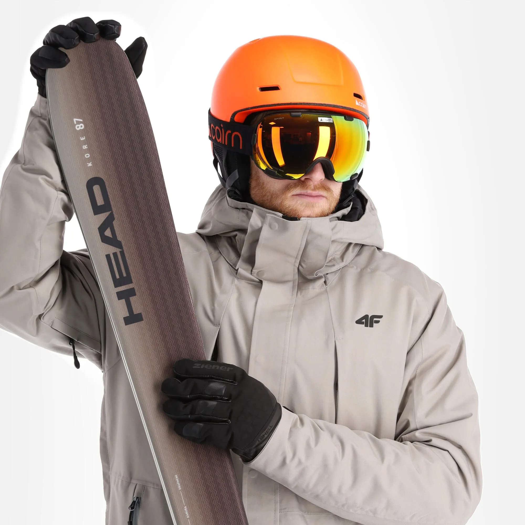 4F, Kumn004 Ski-jas Heren Warm Light Grijs 4 4F, Kumn004 Ski-jas Heren Warm Light Grijs - Afbeelding 4