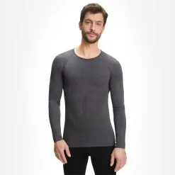 Falke, Longsleeved Shirt Tight M Thermoshirt Heren Concrete Grijs