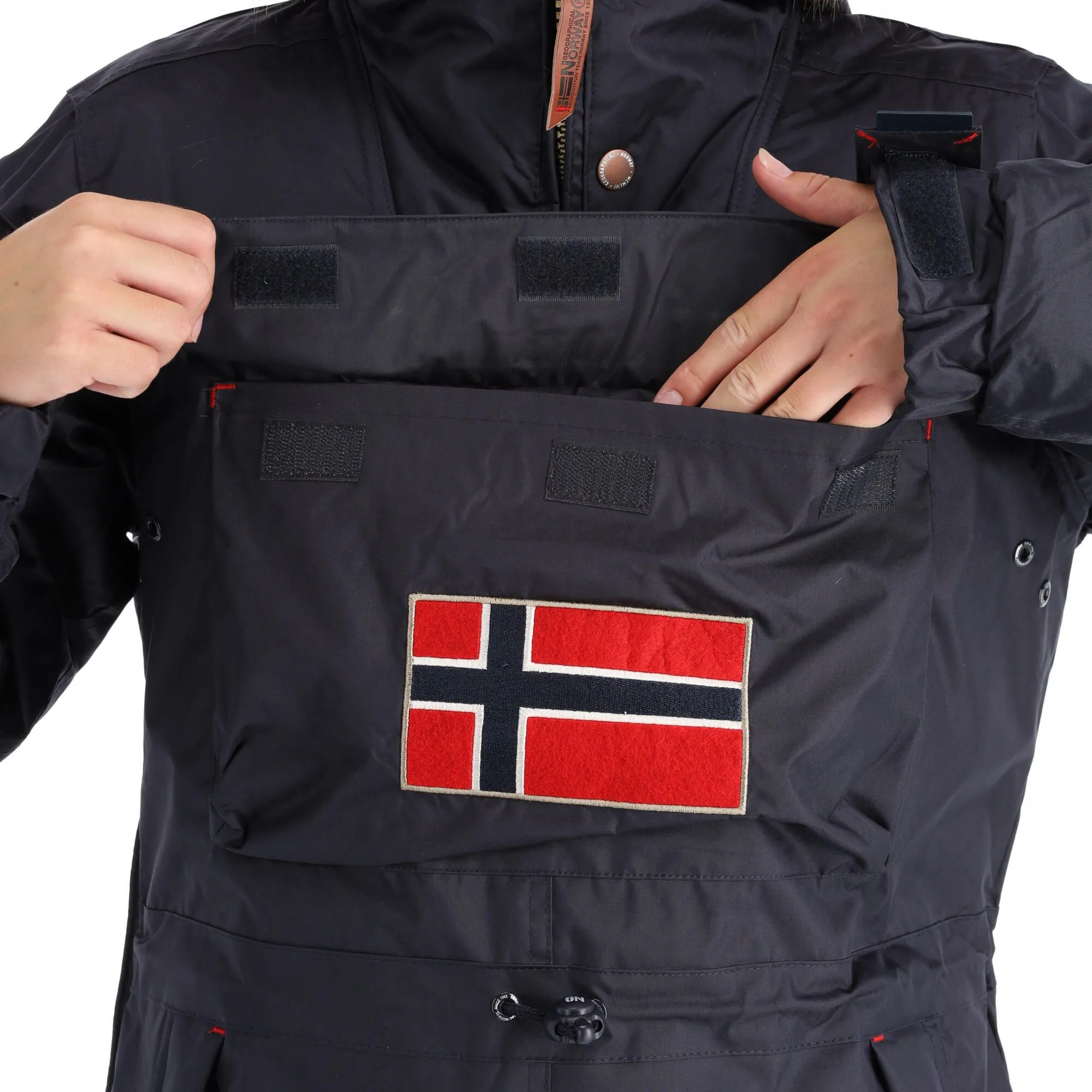 Geographical Norway, Boomera Rol-Art1 Lady 068 Winter Anorak Dames Navy Blauw 9 Geographical Norway, Boomera Rol-Art1 Lady 068 Winter Anorak Dames Navy Blauw - Afbeelding 9