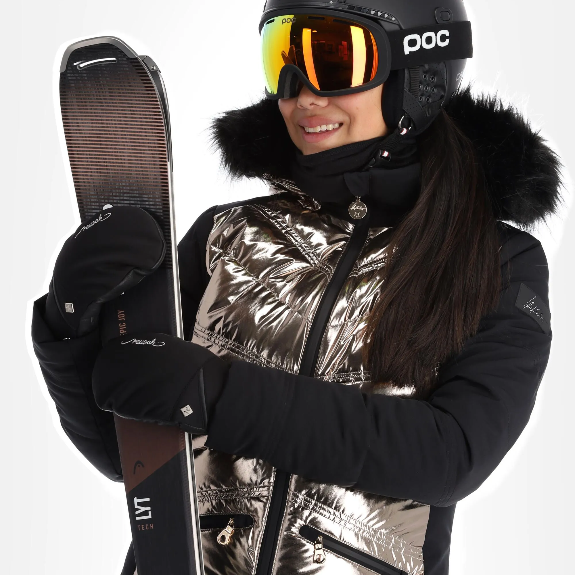 High Society, Harper Ski-jas Dames Caramel Bruin, Zwart 4 High Society, Harper Ski-jas Dames Caramel Bruin, Zwart - Afbeelding 4