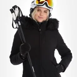 Poivre Blanc, Stretch Ski Jacket Ski-jas Dames Zwart -Cmp Ski-uitrusting Winkel poivre blanc stretch ski jacket aa jas gevoerd dames zwart 22poivr104v3 BI 05